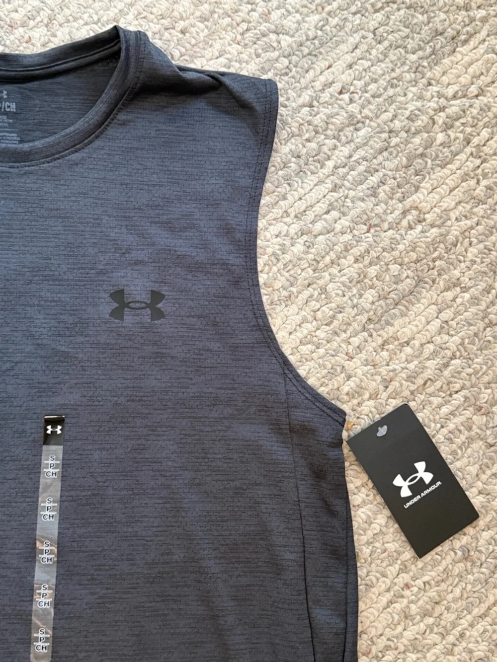 Under Armour Tank Top Size Small HeatGear Athletic Sleeveless Gray Shirt - Picture 4 of 12